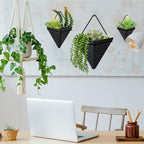 Rtteri 18 Pcs Wall Hanging Planter with Artificial Plant, Succulents, Black - Image 6