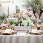 NUPTIO Wooden Box Centerpieces, Rectangle, 11.8" Long, Whitewashed, 6 Pcs - Image 2