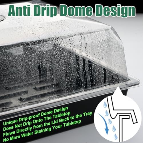 RooTrimmer 5-Pack No-Drip Seed Starting Trays with 4" Humidity Dome - Image 3
