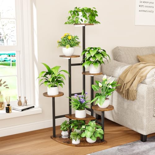 Corner Plant Stand with Grow Lights, 7 Tier Plant Stand Indoor (Round) - Image 5