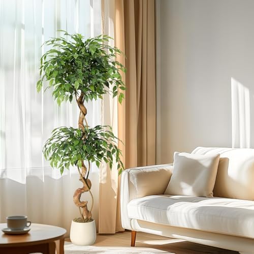 Artificial Plants Indoor,5FT Tall Faux Olive Tree with Includes Black Tall Planter,Indoor Artificial Plant for Home Office Living Room Decor. by Klysiora