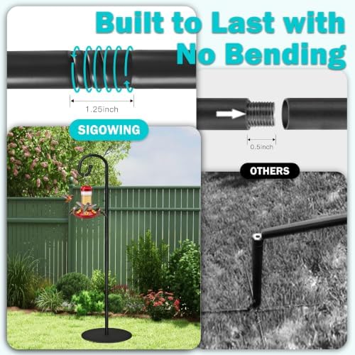 76" Shepherds Hooks for Outdoor- 3/4 Inches Thicken Wind Chimes Hanger - Image 2
