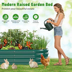 Green Oval Raised Garden Bed / Galvanized Steel Planter Box,72X24X12 inches - Image 3