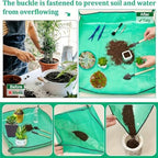 2 PCS Flower Pots Transplanting Mats, Waterproof Foldable Potting Tray, Leak Proof Plant Repotting Pad for Indoor for Patio - Image 4