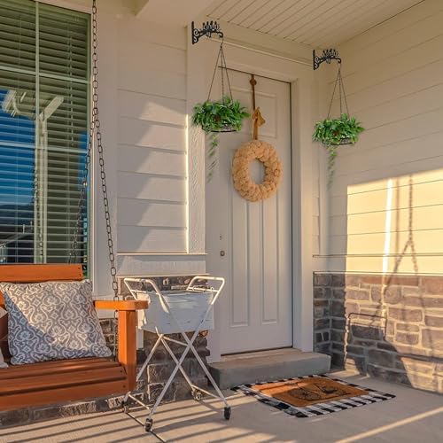 4-Pack Metal Hanging Planters for Outdoor Plants - Heavy Duty Hanging Baskets for Plants Outdoor with Chains and Long Hooks – Aesthetic Hanging Plant Holder for an Instant Indoor Gardening Decor - Image 5