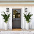 Self-Watering Tall Planter Set – 2 Large 21.7" Plastic Flower Pots with Drainage, Water Level Gauge, Built-in Handle – for Indoor & Outdoor, Patio, Porch, Living Room, Office – White - Image 3
