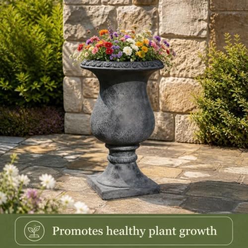 Durable Weather-Resistant Garden Planter Urn for Patio, Lawn, Front Porch, Walkway, and Backyard Planting and Decorative Outdoor Landscaping Display - Image 5