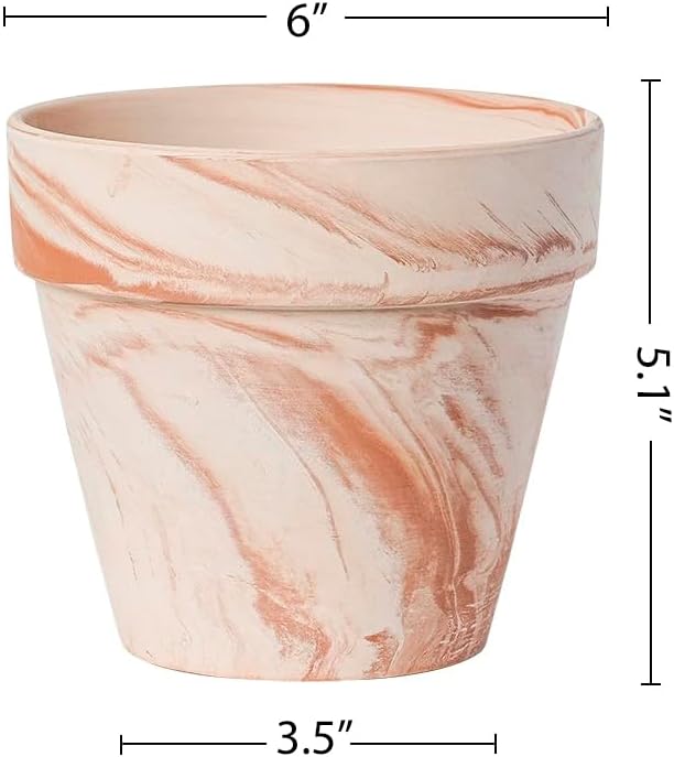 Random Mood Macchiato Terracotta Plant Pots – Handmade 6-Inch Clay Ceramic Flower Pots with Drainage Holes, Set of 3 – Ideal for Indoor & Outdoor Orchids - Image 5