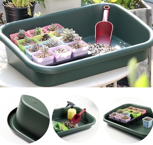 Garden Tidy Tray, Multifunctional One Piece Potting Tray for Seeding, Mixing, Growing and Pot Storage, Succulent and Cactus Soil Potting Mix Tray 23"x16.4"x4.3",Green - Image 7