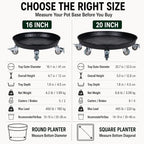 20" 2-Pack Heavy Duty Plant Caddy with Wheels, BotaGlide Series 16-20 Inch Metal Rolling Plant Stand, 400-480 lbs Capacity, Pedal Brake, M10 Reinforced Rubber Casters, Easy Assembly, Indoor Outdoor Use - Image 6