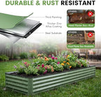INNO STAGE Galvanized Raised Bed, 8x2x1ft Garden Beds Outdoor, Olive Green - Image 6