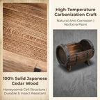 Whiskey Barrel Planter Wooden Barrel Planter for Indoor & Outdoor Use Patio Lawn Garden Balcony with Drainage Hole Rustic Decorative Plant Container (15.7×11.8×10.6in/40×30×27cm) - Image 7