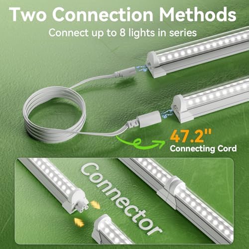 Elaruslux 3FT Plant Grow Light,5000K Full Spectrum White,192W(6 x 32W), LED Grow Light Strips with Timer, Aluminum Reflector, Linkable,Plant Growing Lamp Fixture for Greenhouse Indoor 6pcs - Image 7