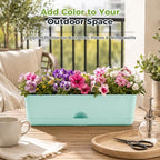 6 Pack Rectangle Planter 16 Inch Window Boxes Planters Rectangular Window Sill Planters Indoor Self Watering Plant Pots with Drainage Holes and Saucers Succulent Herb Flower Pots, Macaron Color - Image 5