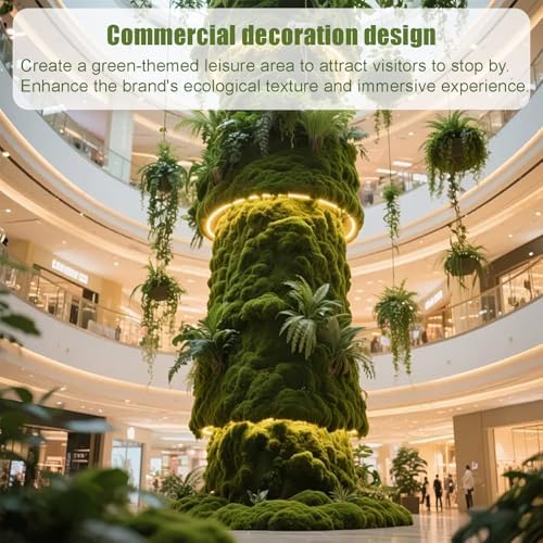Fake Moss for Crafts 39.37" x 78.74" Artificial Moss for Indoor Plants Decorating Dark Green Faux Grass for Planters Crafts DIY Table Centerpieces Fairy Garden Floral Wedding 100 x 200cm - Image 6