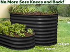 Plant & Plot Galvanized Raised Garden Beds Outdoor // 4×2×2 ft Planter Raised Beds for Gardening, Vegetables, Flowers // Large Metal Garden Box (Black) // Patented Tool-Free Design - Image 6