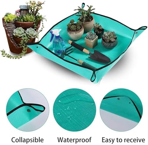 Repotting Mat Plant Mat Gardening Planting Mat Foldable Garden Flower Pots Mats Transplanting Waterproof Mats 50-100CM(50cmx50cm) - Image 3