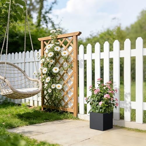 Kante Small Square Black Concrete Planter 10" W, Outdoor - Image 4
