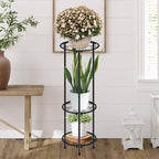 CASIMR Plant Stand Indoor Outdoor, Metal Rustproof Flower Shelf 3 Tier 32.3 inch, Tall Multiple Plant Pot Holder Rack for Garden Patio Living Room Corner Balcony, 2 Pack Black - Image 4