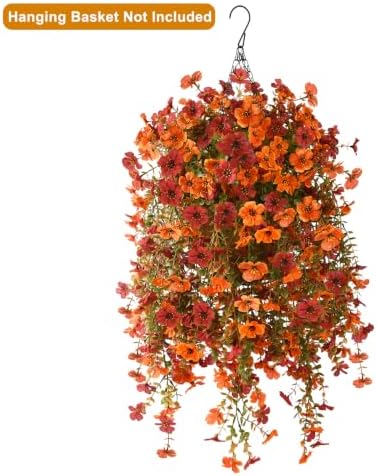 Homsunny Artificial Mums for Outdoors Hanging Flowers for Home Fall Decor - Image 6