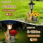 Outdoor Rabbit Garden Statues with Solar Lantern Flowerpot- Bunny Figurine Rabbit Decor for Home Lawn,Balcony Yard Art Garden Patio Decor,Unique Housewarming Birthday Gifts for Women Mom - Image 5