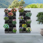 36 Pockets Self Watering Wall Mounted Vertical Planter,Wall Hanging Planters for Outdoor Plants,Stackable Flower Pot Holder Decor Plant Stand Vegetables Plant Hanger Box,180 lbs Load (Black) - Image 4