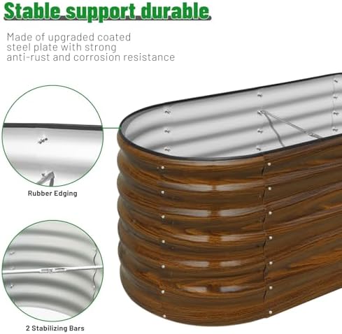 SnugNiture Galvanized Steel Raised Garden Bed Kit - 4x2x2 ft Large Metal Planter Box for Vegetables, Flowers, Herbs | Easy Assembly, Open Bottom Design - Image 5
