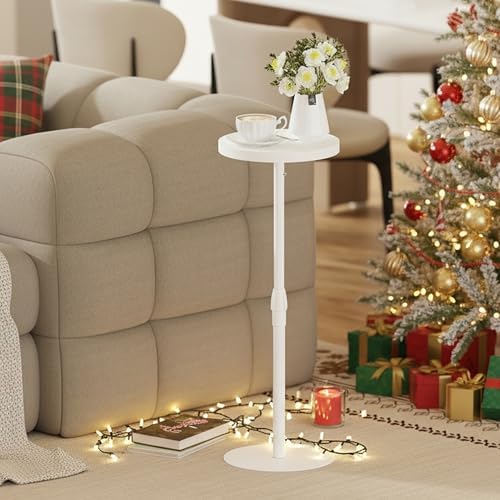 TUTOTAK Tall Round Side Table, Small End Table, Drink Table, Pedestal Table - Image 2