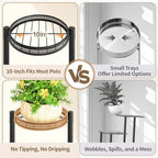 LASZOLA Plant Stand Indoor Outdoor Tall with 10 Inch Larger Tray, Black - Image 4