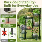 7 Tier Metal Corner Plant Stand Indoor Outdoor, Folding Tall Plant Rack, Heavy Duty Wrought Iron Flower Pot Stand, Planter Display Rack for Living Room Balcony Garden Patio - GreenFlower - Image 3