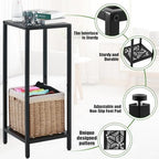 Party Zealot 2 Packs of 2-Tier Tall Metal Square Plant Stand 31” Heavy-Duty Modern Flower Pot Rack for Indoor Living Room, Corner Side Table for Outdoor Patio, Garden Planter Holder, Black, Leaf - Image 4