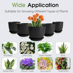 GARDIFE 5-Pack Plastic Plant Pots 7-10in with Drainage & Saucers, Black - Image 5