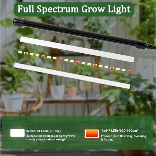 Grow Lights for Indoor Plant 6000K White Red 40 LEDs,Plant Growing Light - Image 2