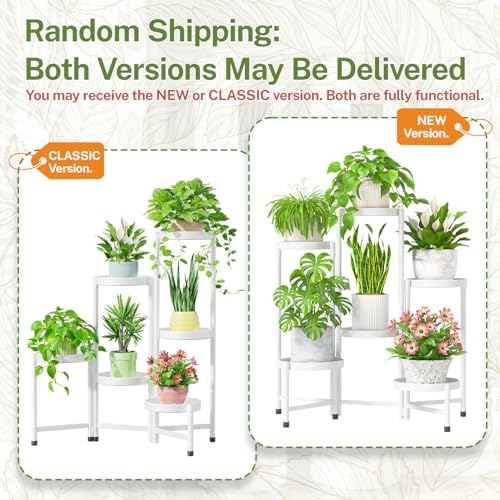 iDavosic.ly Plant Stand Indoor Outdoor, 6 Tier Metal Corner Shelf, White - Image 2