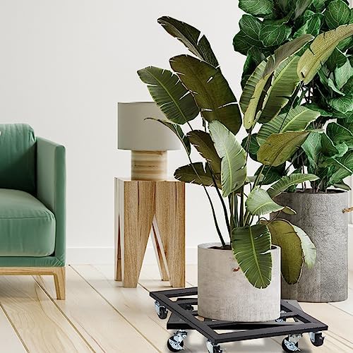 Taiyin 20 Inch Metal Plant Stand with Lockable Wheels Heavy Duty Rolling Stand 350lb Square Roller Base Potted Plant Dolly for Outdoor Indoor Patio Planter Large Succulent Flower Pot Cart - Image 6