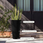 Veradek Demi Series Tall Planter - Tall Tapered Outdoor Planter with Shelf - Image 7