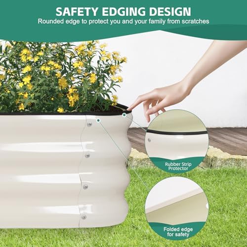 4 in 1 Galvanized Raised Garden Bed, 6x2x1ft, 2Pack, White - Image 4