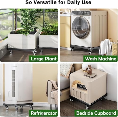 25" Metal Plant Caddy with Wheels Heavy Duty,Extra Large Rolling Plant Stand with Industrual Caster, Square Plant Rollers for Large Pots Plants,Plant Dolly for Indoor Outdoor Use - Image 3