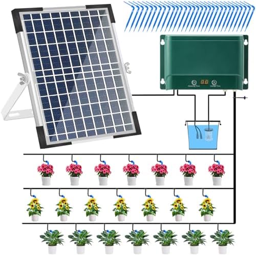 Lewisia 10W Solar Drip Irrigation Kit Auto Watering System for 50 Pots by Lewisia
