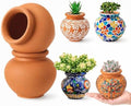 6 Pcs 3.5 Inch Belly Terracotta Pots Mexican Rustic Clay Planter by Ferrochef