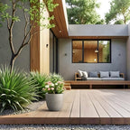 Kante Modern Home Minimalist 10" Dia Weathered Concrete Bowl Planter - Image 3