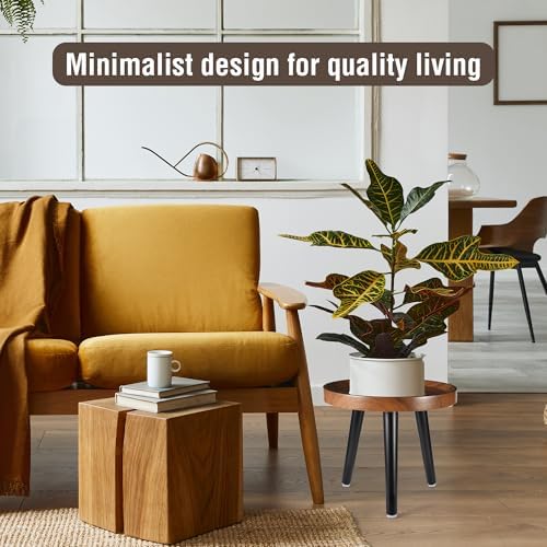 KGPLOME Indoor Plant Stand,Tall Stand with Raised Design(Walnut,12x10.8 in) - Image 6