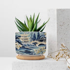 Blue and White Chinoiserie Asian Ceramic Planter Rain Chinoiserie Snake Plant Live Indoor with Pot with Drainage Holes and Saucers Pot for Home Desktop Office Windowsill - Image 7