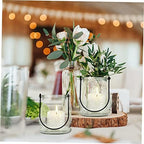 IMIKEYA 4pcs Hanging Candlestick Infusion Bottle Wedding Table Decor Crystal Glass Plant Terrarium Glass Votive Candle Holder Globe Plant Terrariums Home Decor Iron Cylindrical Light Stand - Image 3