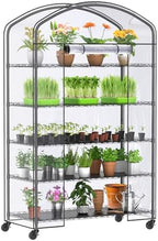 5-Tier Greenhouse with Caster Wheel, Shelf Height Adjustable Metal Shelf by Abimars