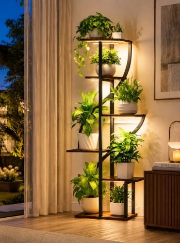 Plant Stand Indoor with Grow Light, 6 Tiered Plant Shelf Indoor by Unknown