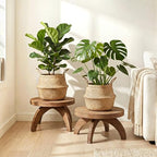 Novabright 2 Pcs Short Plant Stand Small Wood Plant Stool, Rustic Color by Unknown