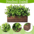 Lyrow 4 Pack 11.4 '' Artificial Eucalyptus Plants Faux Plants, Brown - Image 3