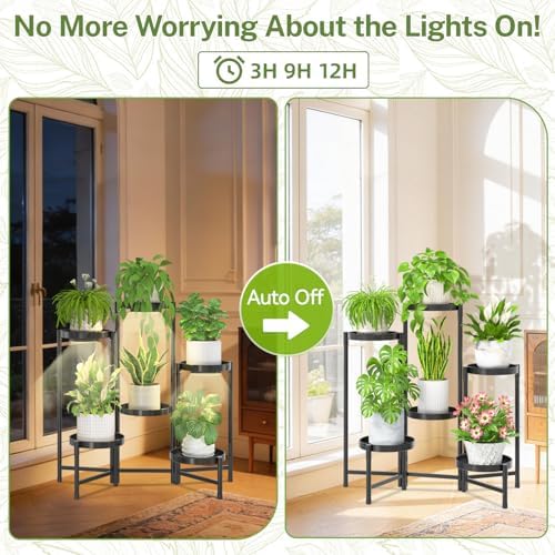 iDavosic.ly Plant Stand Indoor with Grow Lights, 6 Tier Metal Shelf, Black - Image 6