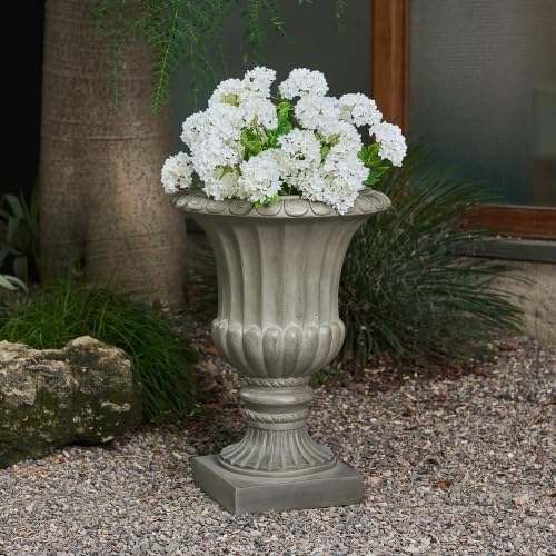26.25 Inch Urn Planter & Outdoor Planters for Porch, Decorative Plant Pots - Image 2